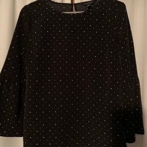 Polka dot bell sleeve blouse